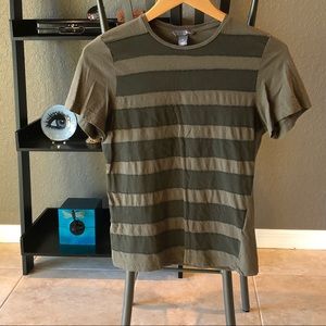Olive Green Sewn Striped Tee